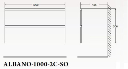 ✔️Тумба с раковиной подвесная BelBagno ALBANO ALBANO-1000-2C-SO-BL купить за 272 800 тенге в Казахстане г. Астане, Алмате, Караганде