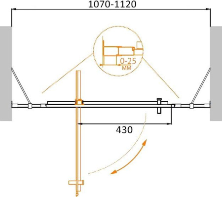 ✔️Душевая дверь в нишу Cezares Molveno MOLVENO-BA-12-70+40-C-Cr-IV купить за 350 400 тенге в Казахстане г. Астане, Алмате, Караганде