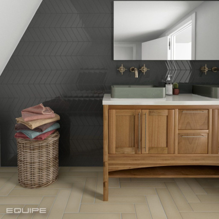 ✔️Керамическая плитка Equipe Chevron Wall Dark Grey Left 5,2х18,6 купить за  в Казахстане г. Астане, Алмате, Караганде