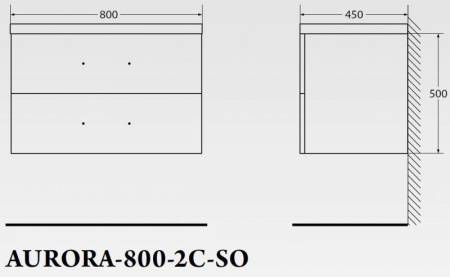 ✔️Тумба с раковиной подвесная BelBagno AURORA AURORA-800-2C-SO-RNN купить за 175 200 тенге в Казахстане г. Астане, Алмате, Караганде