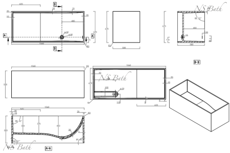 ✔️Ванна NS Bath NSB-15670 купить за 2 549 100 тенге в Казахстане г. Астане, Алмате, Караганде