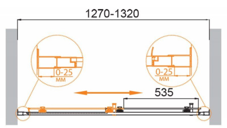 ✔️Душевая дверь в нишу Cezares Molveno MOLVENO-BF-1-130-P-Cr купить за 251 500 тенге в Казахстане г. Астане, Алмате, Караганде