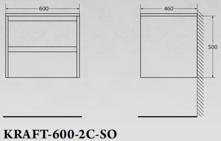 ✔️Тумба с раковиной подвесная BelBagno KRAFT KRAFT-600-2C-SO-RGB купить за 191 200 тенге в Казахстане г. Астане, Алмате, Караганде