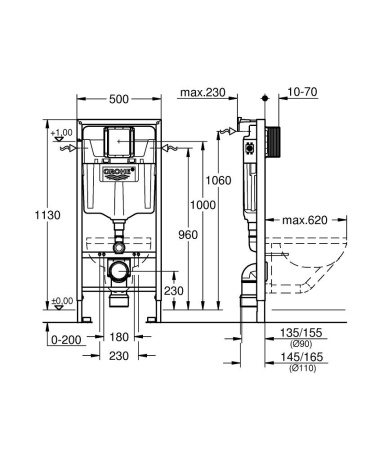 ✔️Инсталляция для подвесного унитаза GROHE Rapid SL  38536001  купить за 149 000 тенге в Казахстане г. Астане, Алмате, Караганде