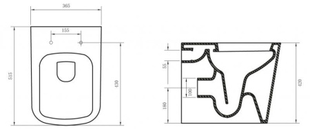 ✔️Унитаз приставной BelBagno Albano BB120CBR купить за 133 000 тенге в Казахстане г. Астане, Алмате, Караганде