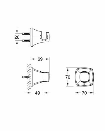 ✔️Держатель для ручного душа Grohe Grandera 27969000 купить за 48 000 тенге в Казахстане г. Астане, Алмате, Караганде