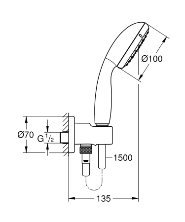 ✔️Душевой набор Grohe Tempesta 26406001 купить за 26 500 тенге в Казахстане г. Астане, Алмате, Караганде