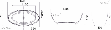 ✔️Ванна NS Bath NSB-1575 купить за 2 694 800 тенге в Казахстане г. Астане, Алмате, Караганде