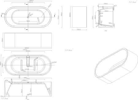 ✔️Ванна NS Bath NSB-18804 купить за 3 714 500 тенге в Казахстане г. Астане, Алмате, Караганде