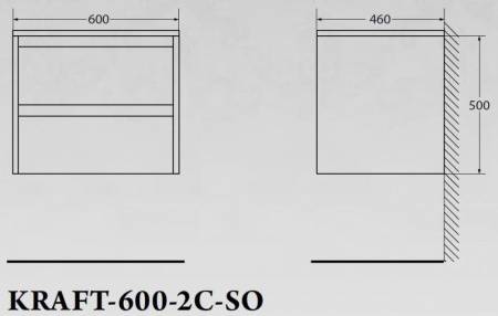 ✔️Тумба с раковиной подвесная BelBagno KRAFT KRAFT-600-2C-SO-BO купить за 161 900 тенге в Казахстане г. Астане, Алмате, Караганде