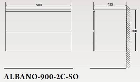 ✔️Тумба с раковиной подвесная BelBagno ALBANO ALBANO-900-2C-SO-RNG купить за 262 700 тенге в Казахстане г. Астане, Алмате, Караганде