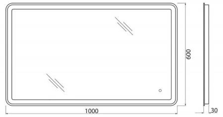 ✔️Зеркало  BelBagno  SPC-MAR-1000-600-LED-BTN купить за 77 700 тенге в Казахстане г. Астане, Алмате, Караганде