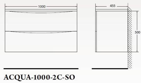 ✔️Тумба с раковиной подвесная BelBagno ACQUA ACQUA-1000-2C-SO-PS купить за 257 600 тенге в Казахстане г. Астане, Алмате, Караганде