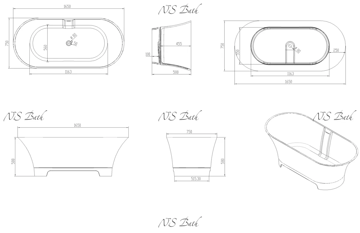 ✔️Ванна NS Bath NSB-16751 купить за 2 549 100 тенге в Казахстане г. Астане, Алмате, Караганде