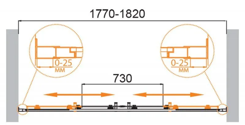 ✔️Душевая дверь в нишу Cezares Molveno MOLVENO-BF-2-180-C-Cr-IV купить за 309 900 тенге в Казахстане г. Астане, Алмате, Караганде