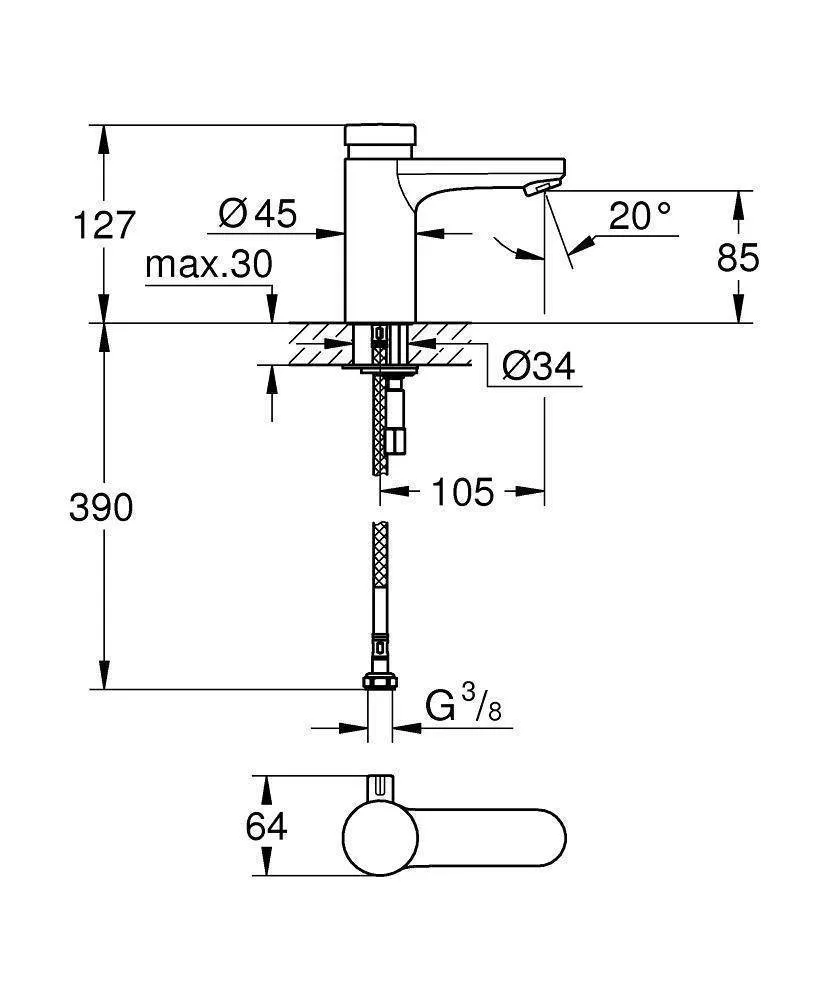 ✔️Смеситель для раковины Grohe Eurostyle Cosmopolitan T 36317000 хром купить за 167 000 тенге в Казахстане г. Астане, Алмате, Караганде