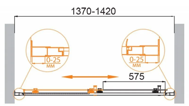 ✔️Душевая дверь в нишу Cezares Molveno MOLVENO-BF-1-140-C-Cr-IV купить за 257 100 тенге в Казахстане г. Астане, Алмате, Караганде