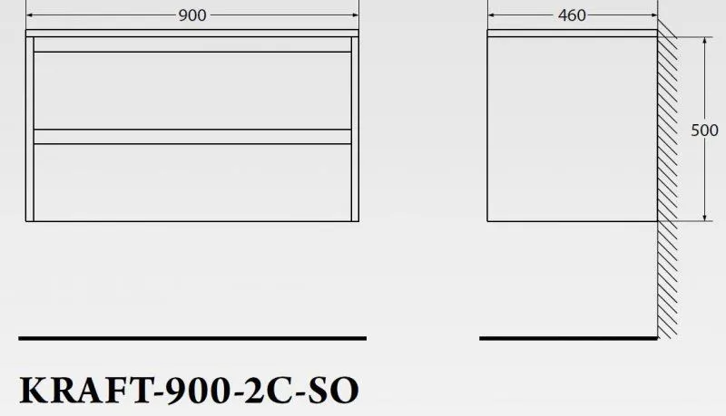 ✔️Тумба с раковиной подвесная BelBagno KRAFT KRAFT-900-2C-SO-BO купить за 183 500 тенге в Казахстане г. Астане, Алмате, Караганде