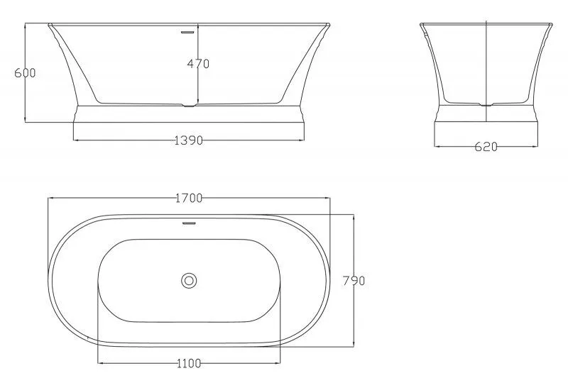 ✔️Акриловая ванна отдельностоящая BelBagno BB402-1700-790 купить за 643 600 тенге в Казахстане г. Астане, Алмате, Караганде