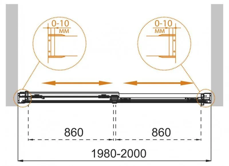 ✔️Шторка на ванну Cezares Tandem-Soft TANDEM-SOFT-VF-2-200/145-C-Cr-IV купить за 374 600 тенге в Казахстане г. Астане, Алмате, Караганде