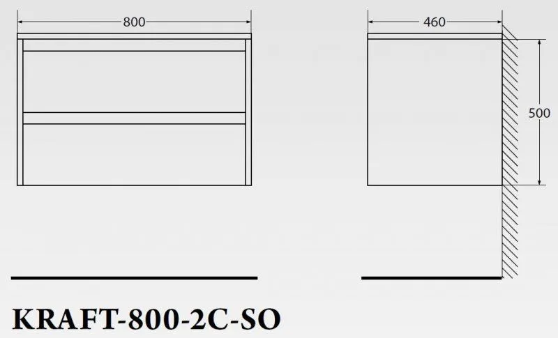 ✔️Тумба с раковиной подвесная BelBagno KRAFT KRAFT-800-2C-SO-BO купить за 176 700 тенге в Казахстане г. Астане, Алмате, Караганде