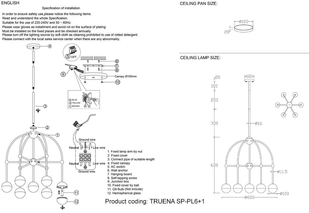 ✔️Люстра Crystal Lux TRUENA SP-PL6+1 NICKEL купить за 110 300 тенге в Казахстане г. Астане, Алмате, Караганде