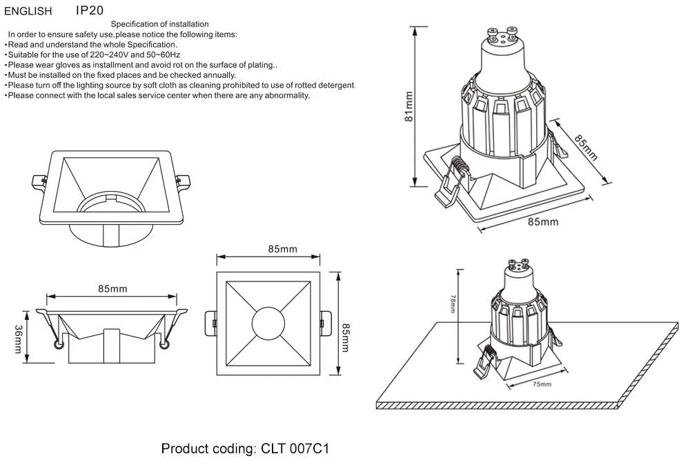 ✔️Спот Crystal Lux CLT 007C1 WH купить за 6 700 тенге в Казахстане г. Астане, Алмате, Караганде