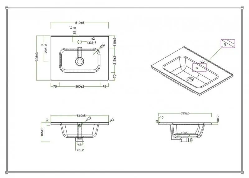 ✔️Раковина BelBagno KRAFT39 BB500/390ETL купить за 50 300 тенге в Казахстане г. Астане, Алмате, Караганде