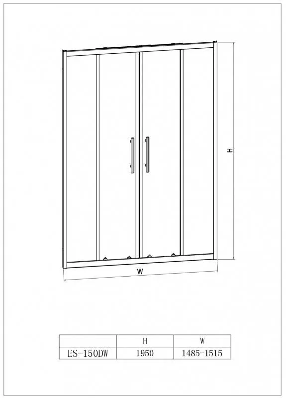 ✔️Душевая дверь в нишу ESBANO ES-150DW ESDN150DW купить за 216 700 тенге в Казахстане г. Астане, Алмате, Караганде