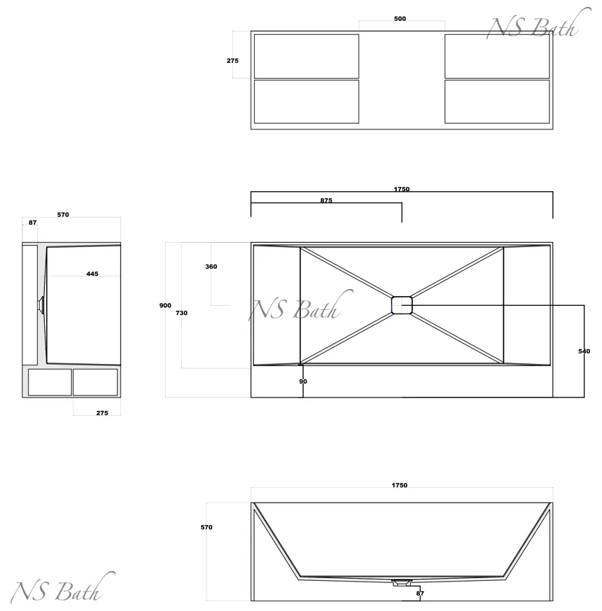 ✔️Ванна NS Bath NSB-17706 купить за 3 787 300 тенге в Казахстане г. Астане, Алмате, Караганде