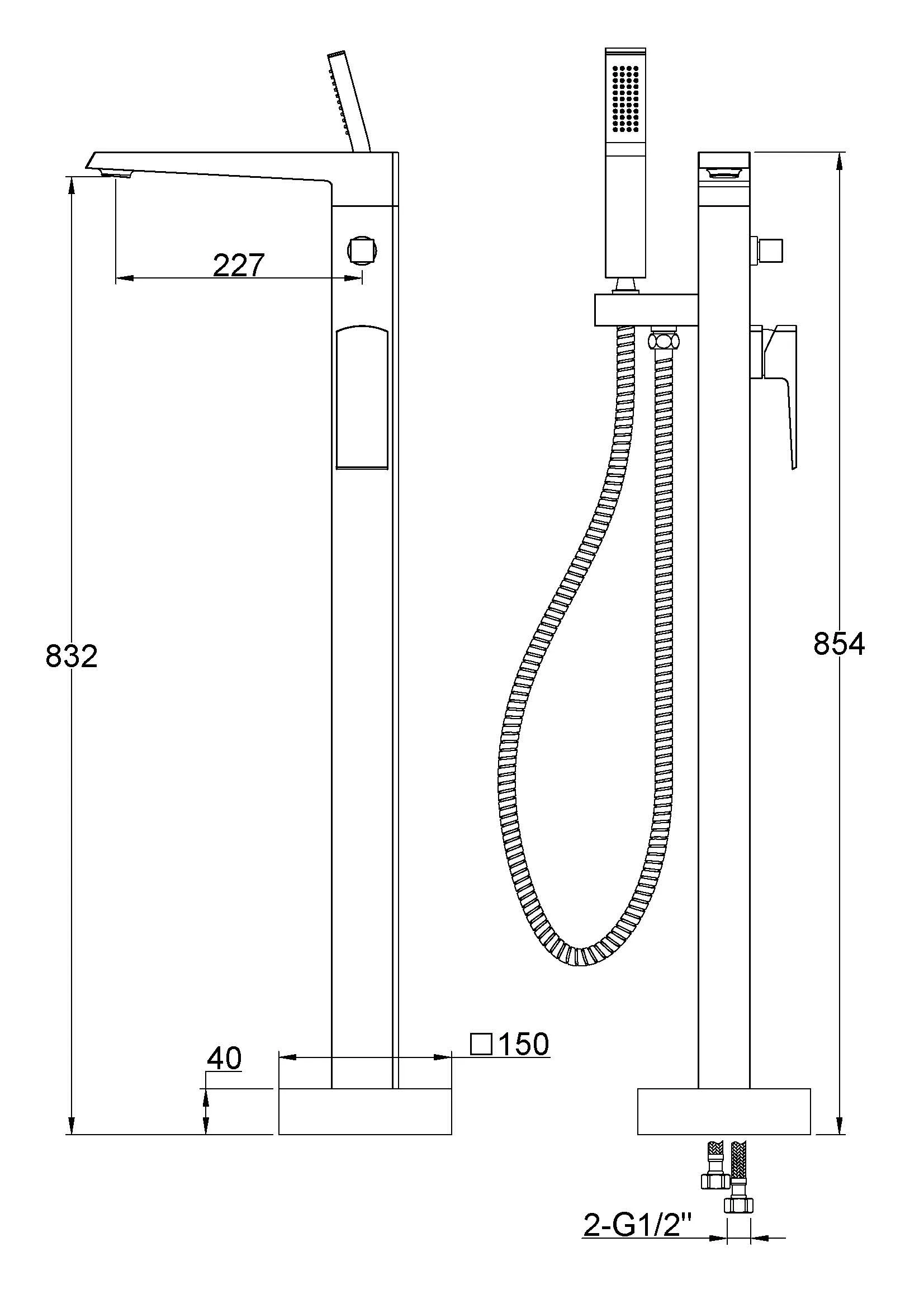 ✔️Напольный смеситель для ванны BelBagno ARL-FMTA-CRM купить за 391 100 тенге в Казахстане г. Астане, Алмате, Караганде