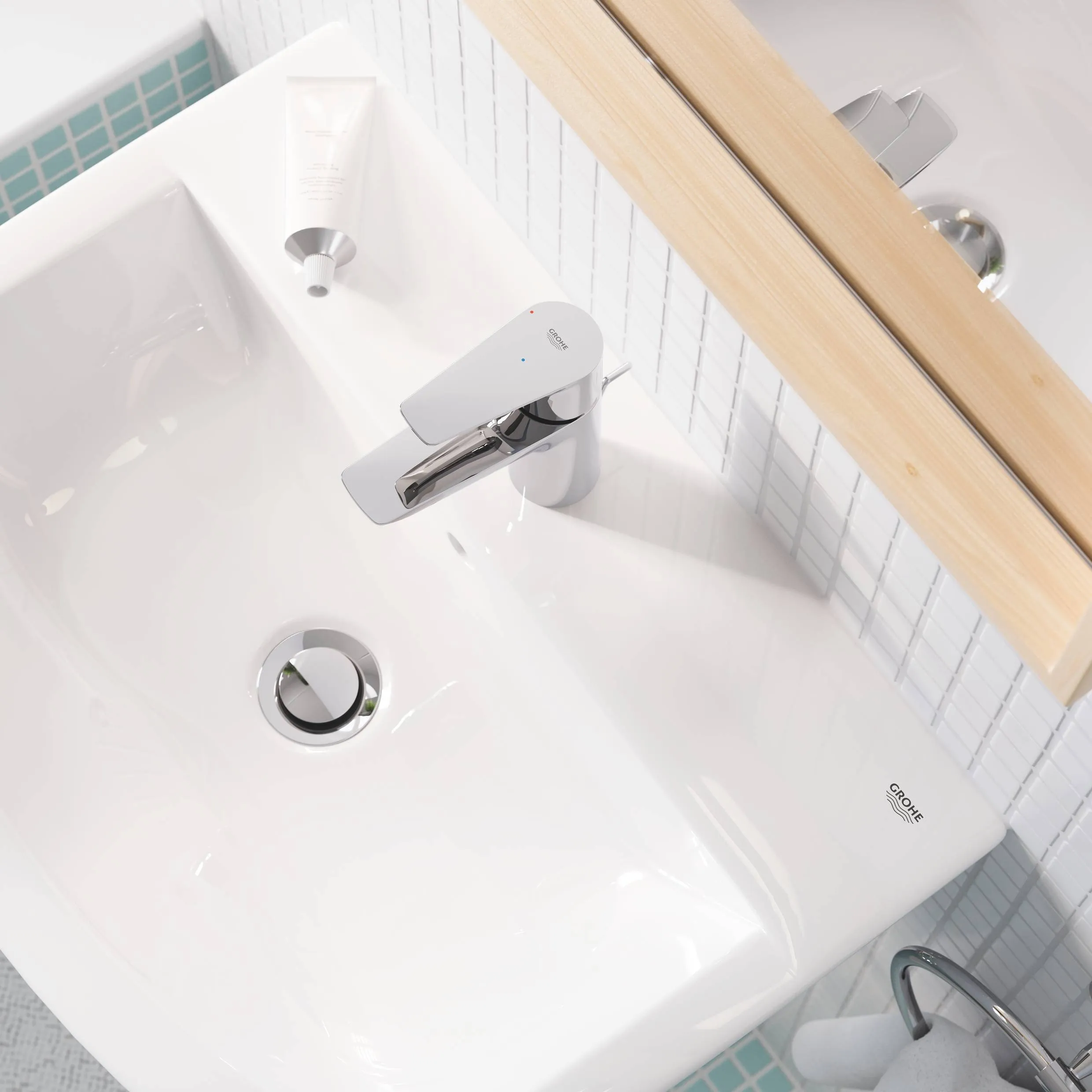 ✔️Смеситель для раковины Grohe BauEdge 23899001 хром купить за 46 000 тенге в Казахстане г. Астане, Алмате, Караганде