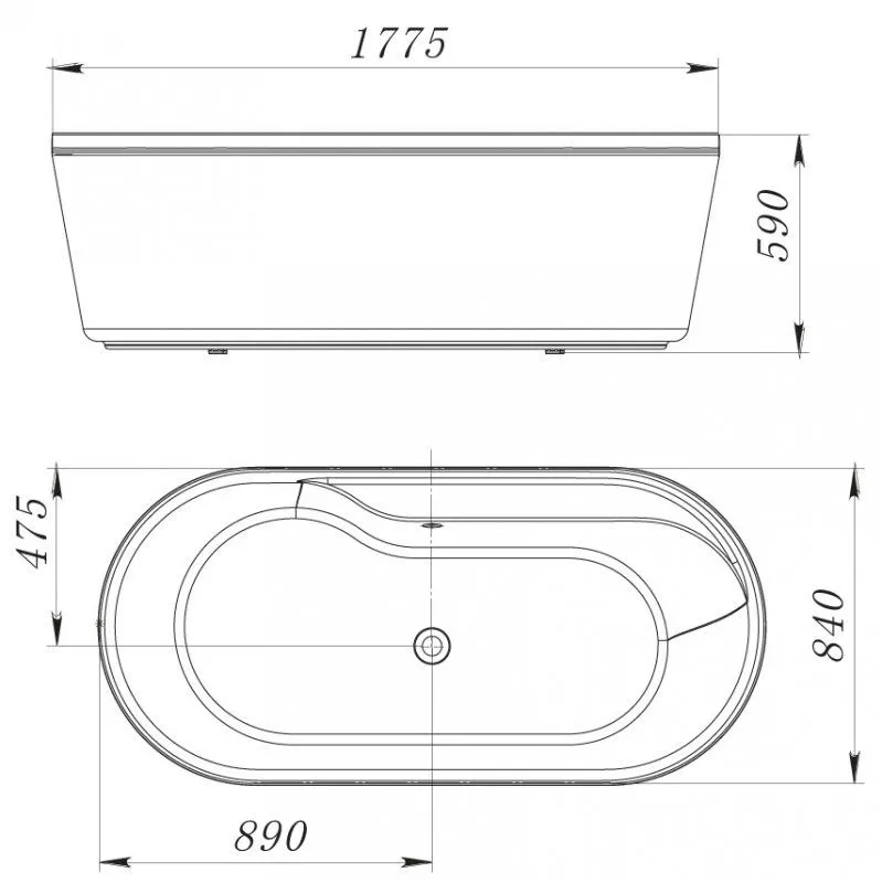 ✔️Акриловая ванна отдельностоящая BelBagno BB14-K купить за 759 400 тенге в Казахстане г. Астане, Алмате, Караганде