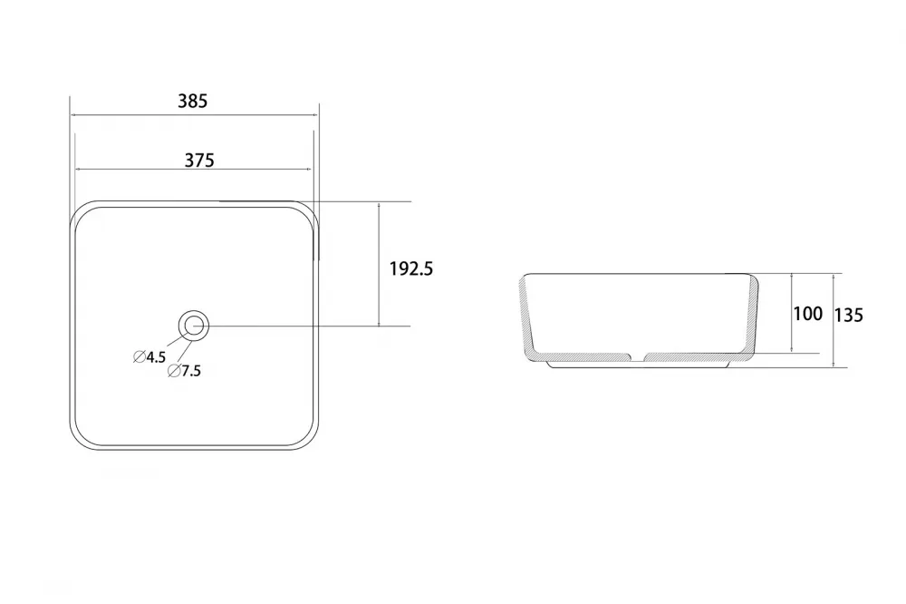 ✔️Накладная раковина ABBER Rechteck AC2211MBG купить за 66 500 тенге в Казахстане г. Астане, Алмате, Караганде