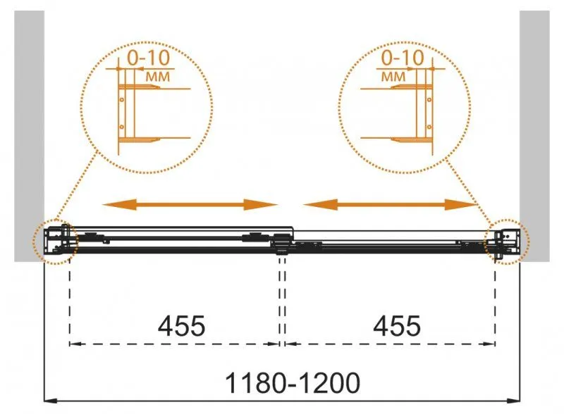 ✔️Душевая дверь в нишу Cezares Tandem-Soft TANDEM-SOFT-BF-2-120-C-Cr-IV купить за 318 900 тенге в Казахстане г. Астане, Алмате, Караганде