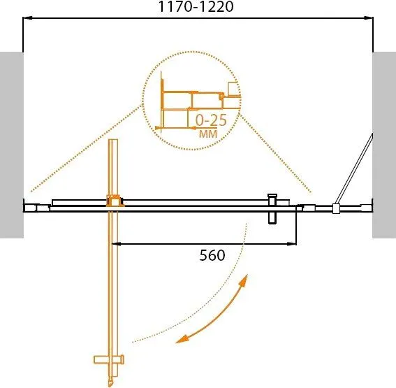 ✔️Душевая дверь в нишу Cezares Molveno MOLVENO-BA-11-100+20-C-Cr-IV купить за 294 400 тенге в Казахстане г. Астане, Алмате, Караганде