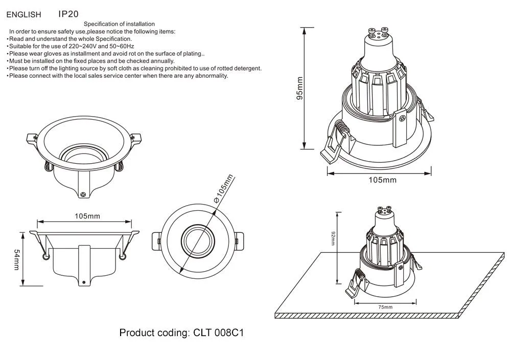 ✔️Спот Crystal Lux CLT 008C1 BL купить за 5 300 тенге в Казахстане г. Астане, Алмате, Караганде