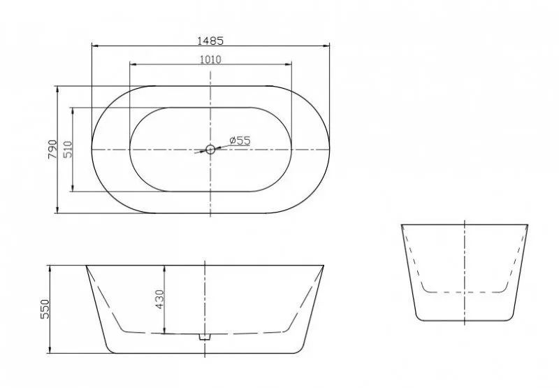 ✔️Акриловая ванна отдельностоящая BelBagno BB305-1484 купить за 660 500 тенге в Казахстане г. Астане, Алмате, Караганде