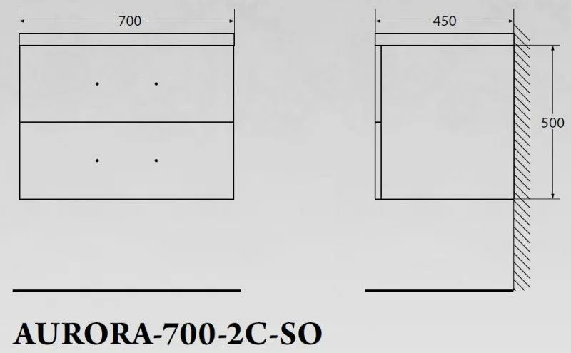 ✔️Тумба с раковиной подвесная BelBagno AURORA AURORA-700-2C-SO-RT купить за 185 400 тенге в Казахстане г. Астане, Алмате, Караганде