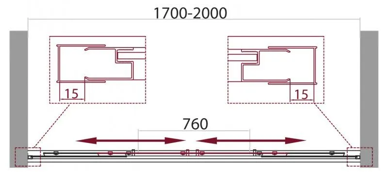 ✔️Душевая дверь в нишу BelBagno Unique UNIQUE-BF-2-170/200-P-Cr купить за 257 600 тенге в Казахстане г. Астане, Алмате, Караганде