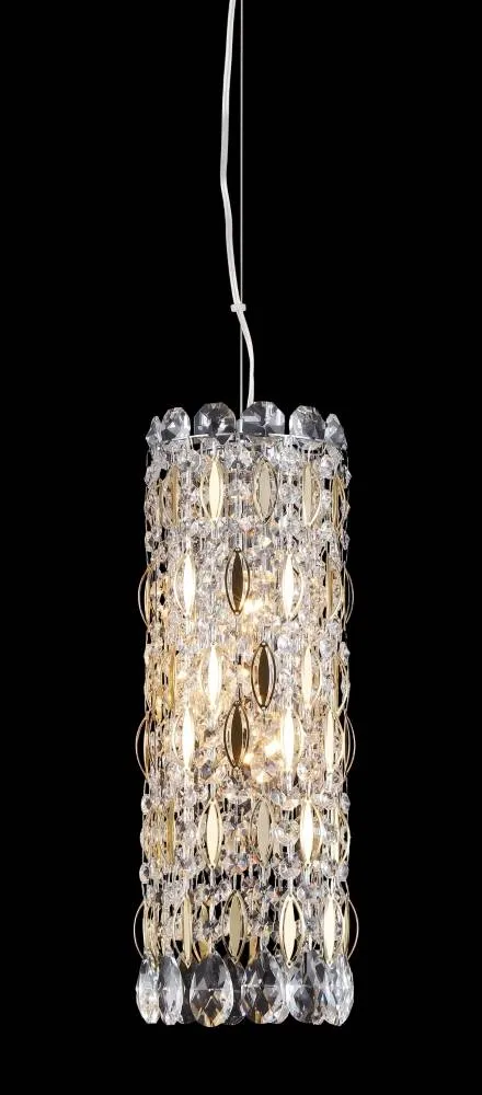 ✔️Подвесной светильник Crystal Lux LIRICA SP3 CHROME/GOLD-TRANSPARENT купить за 102 400 тенге в Казахстане г. Астане, Алмате, Караганде