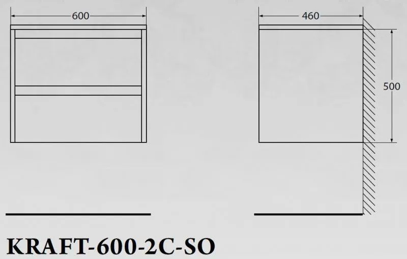 ✔️Тумба с раковиной подвесная BelBagno KRAFT KRAFT-600-2C-SO-RT купить за 191 200 тенге в Казахстане г. Астане, Алмате, Караганде