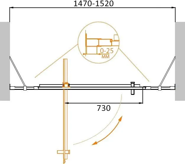 ✔️Душевая дверь в нишу Cezares Molveno MOLVENO-BA-12-100+50-C-Cr-IV купить за 387 100 тенге в Казахстане г. Астане, Алмате, Караганде