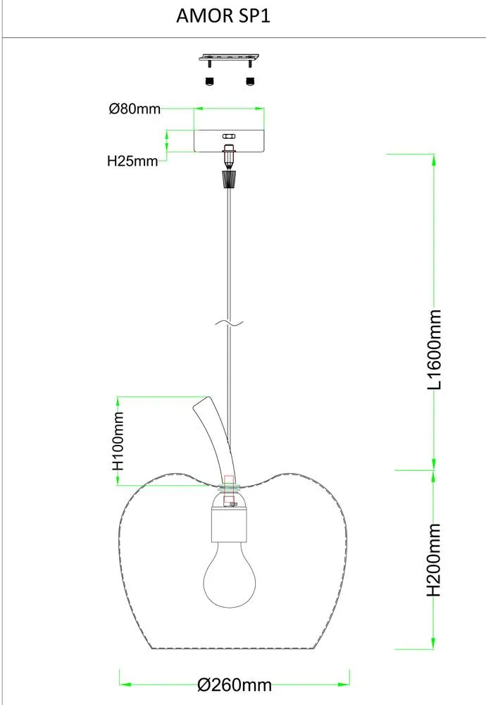 ✔️Подвесной светильник Crystal Lux AMOR SP1 LIGHT GREEN купить за 70 600 тенге в Казахстане г. Астане, Алмате, Караганде