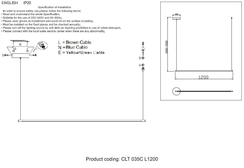 ✔️Подвесной светильник Crystal Lux CLT 035C L1200 GO купить за 106 300 тенге в Казахстане г. Астане, Алмате, Караганде