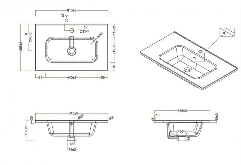 ✔️Раковина BelBagno KRAFT39 BB600/390ETL купить за 52 700 тенге в Казахстане г. Астане, Алмате, Караганде