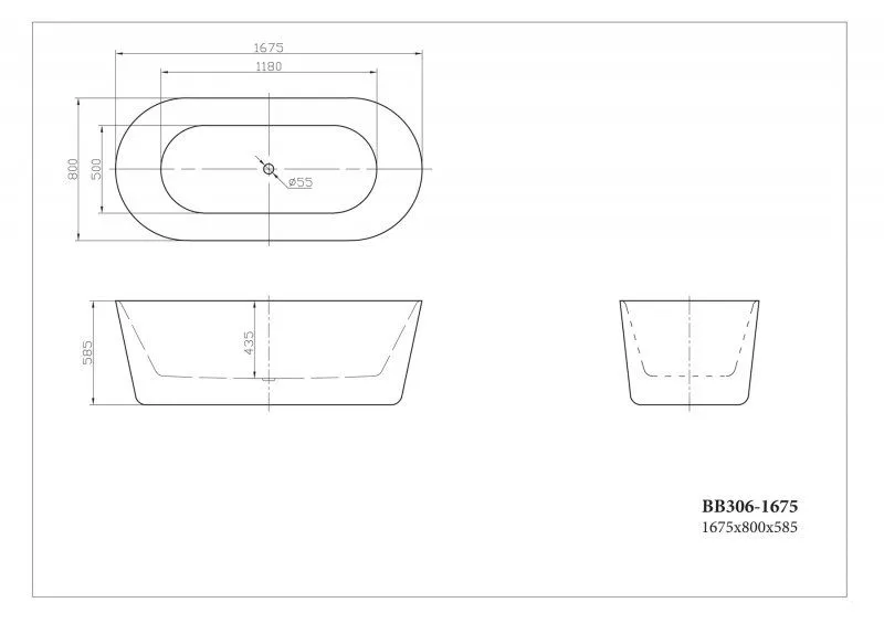 ✔️Акриловая ванна отдельностоящая BelBagno BB306-1675 купить за 658 900 тенге в Казахстане г. Астане, Алмате, Караганде