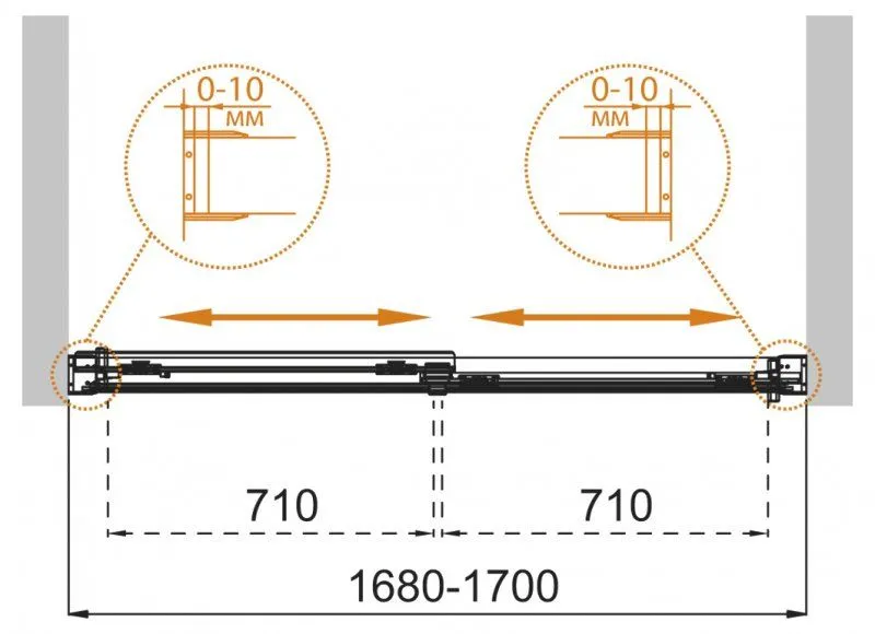 ✔️Шторка на ванну Cezares Tandem-Soft TANDEM-SOFT-VF-2-170/145-C-Cr-IV купить за 342 700 тенге в Казахстане г. Астане, Алмате, Караганде