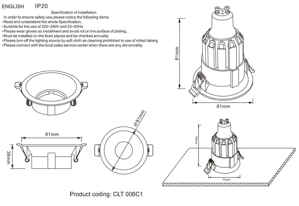 ✔️Спот Crystal Lux CLT 006C1 WH купить за 6 000 тенге в Казахстане г. Астане, Алмате, Караганде