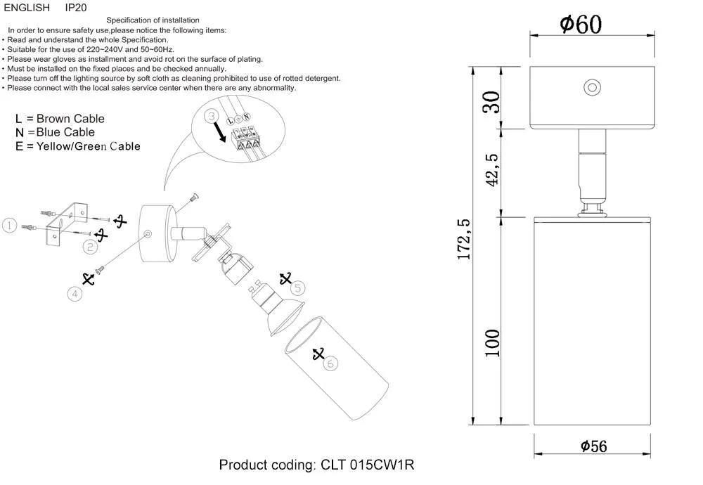 ✔️Потолочный светильник Crystal Lux CLT 015CW1R BL купить за 12 300 тенге в Казахстане г. Астане, Алмате, Караганде